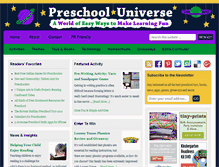 Tablet Screenshot of preschooluniverse.com